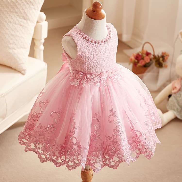 2023 Korean-style Children's Wedding Princess Dress Girls Vest Tulle Gown Flower Girl Puffy Performance Dress