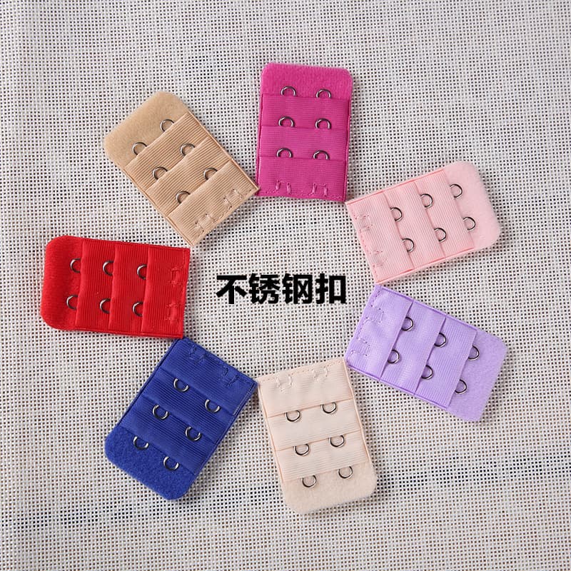 Multi-Color Three-Row Two-Hook Bra Extender, Adjustable Underwear Lengthening Clasp, Women's Underwear Fastener with 18 Color Accessories