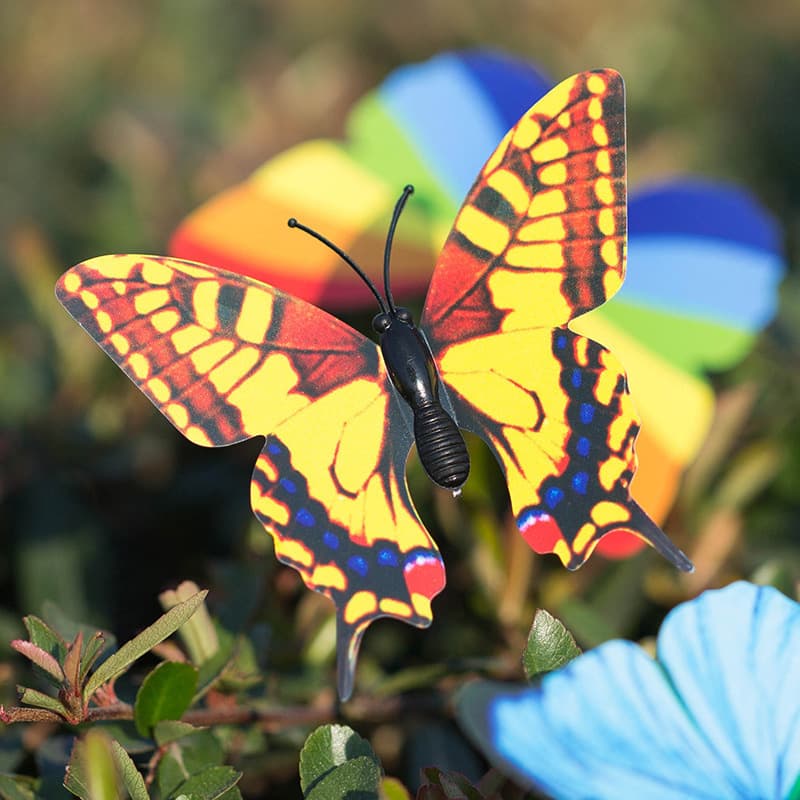 7CM Realistic Stick Butterflies, 3D Outdoor Garden Stump Decorations, Festival Table Setting PVC 3D Insert Butterflies