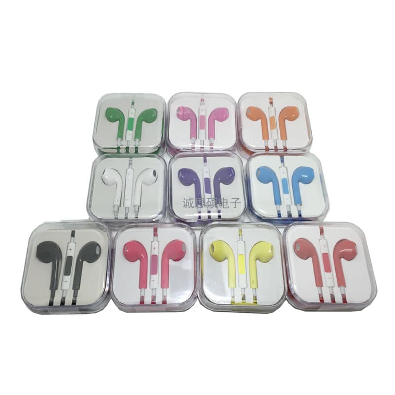 3.5mm Color Earphones Compatible with Apple iPhone 6, In-Ear Wired with Mic, Sports Gift