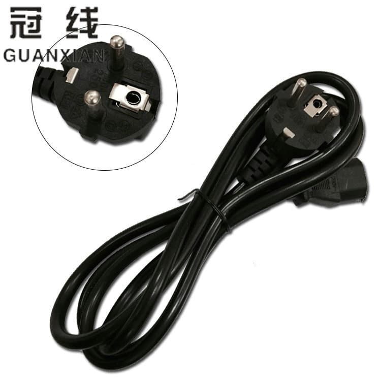 EU Plug Power Cord, C13 Connector, AC European Style Cable, Standard Desktop Computer Power Cord