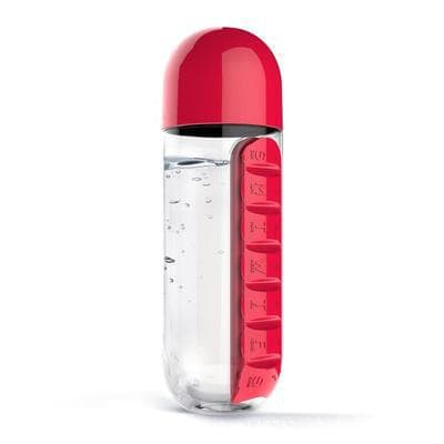 Creative 2-in-1 Pill Box Water Bottle 7-Day Compartment Outdoor Portable Water Bottle with Pill Case Wholesale