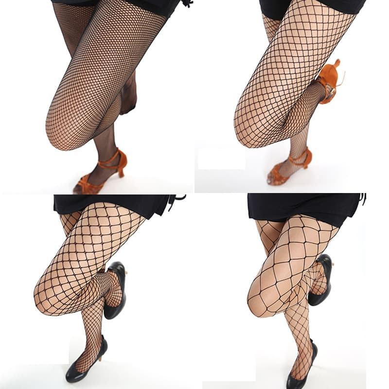 Cross-Border High Elastic Fishnet Socks Black Sheer Hollow-Out Sexy Trendy European/American Grid Black Pantyhose Internet-Famous Lace Grid
