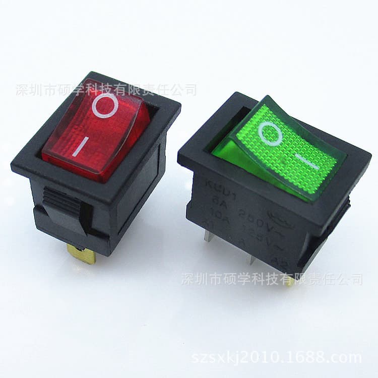 Hot Sale Boat Rocker Switch for Audio 2-Pin 3-Pin 15*21mm Small Boat Switch with Light/Without Light 2-Position