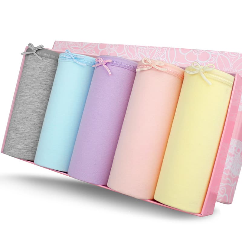 Luohua Women's Cotton Breathable Mid-High Waist Comfortable Solid Plus Size Mother Style Triangle Panties Drop Shipping