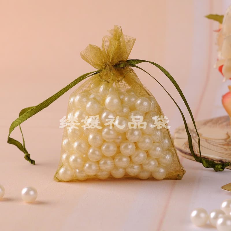Gift Organza Drawstring Bag Jasmine Scented Packaging with Logo Print Pure White Insect-Proof Mesh Bag