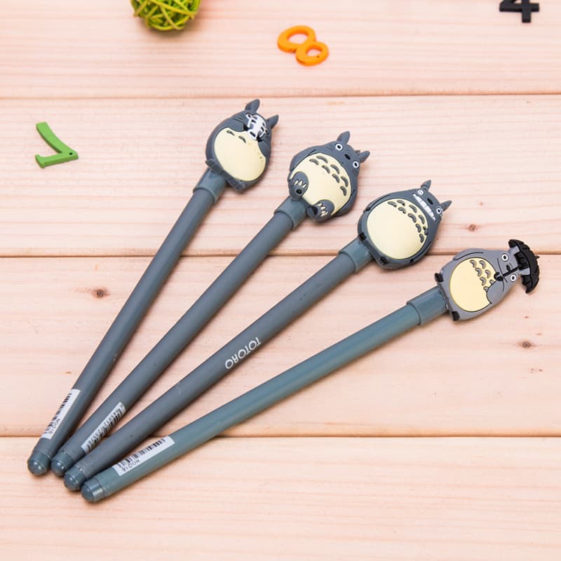 Cartoon Totoro gel pen cute creative water pen office pen black learning office stationery signature pen random