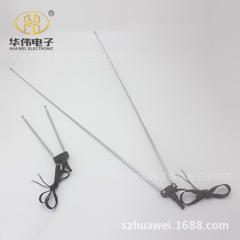 Sheep's horn telescopic rod antenna 6183-4 sections spread out 58 cm. Used for indoor and outdoor TV sets.