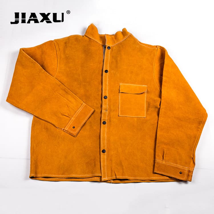 Source Factory Custom Cowhide Welding Workwear, TIG Welding Long Sleeve Work Suit, Anti-Arc Splash Welder Protection