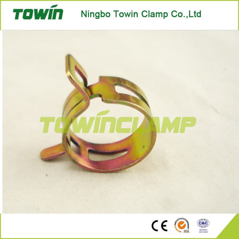 Hand pinch elastic hose hoop, yellow zinc plated, rust-resistant, drain pipe buckle clamp, pipe spring-type extrusion disassembly pipe clamp
