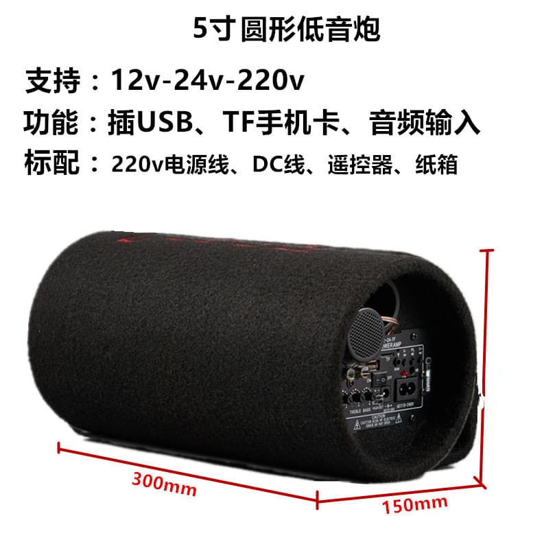 Bluetooth Subwoofer 5 Inch 6 Inch 8 Inch 10 Inch Built-in Bluetooth Export Car Low Round Tunnel Order