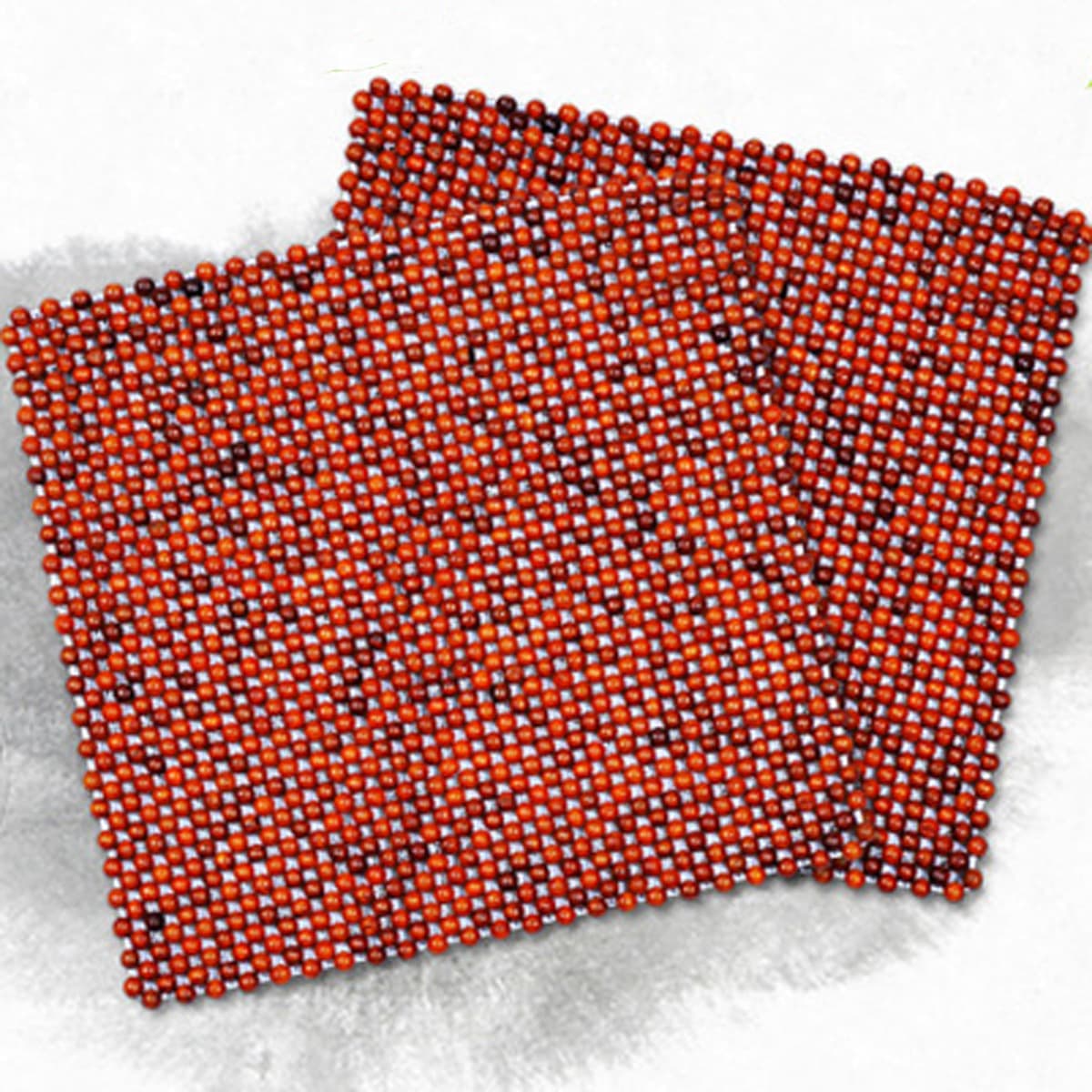 Summer Car Wood Bead Seat Cushion, Wood Bead Square Cushion, Rosewood Ventilated Seat Cushion, Padauk Wood Bead Cooling Cushion, Chair Cushion