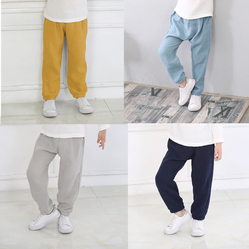 Cotton Linen Kids Pants 2025 New Style Boys Cotton Baby Casual Long Pants Summer Mosquito Repellent Pants Bloomers Spring Autumn