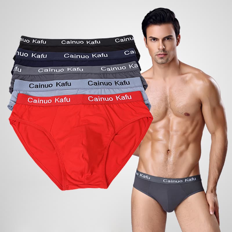 Men's triangle underwear, youth fashion sexy trendy student shorts, mid-waist ice silk underpants with elasticity.