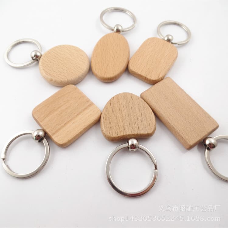 Wood Keychain Engraving Wooden Small Pendant Beech Wood Keychain Graduation Features Small Gift Ordering
