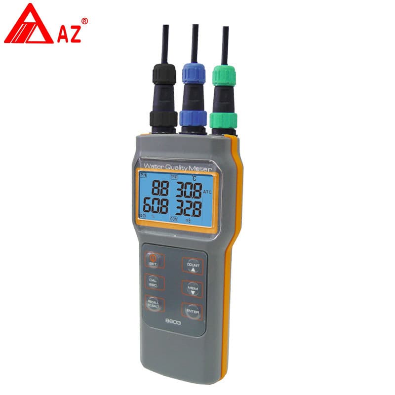Taiwan AZ Instrument AZ86031 Portable pH Meter with Dissolved Oxygen, Conductivity, and Salinity Testing