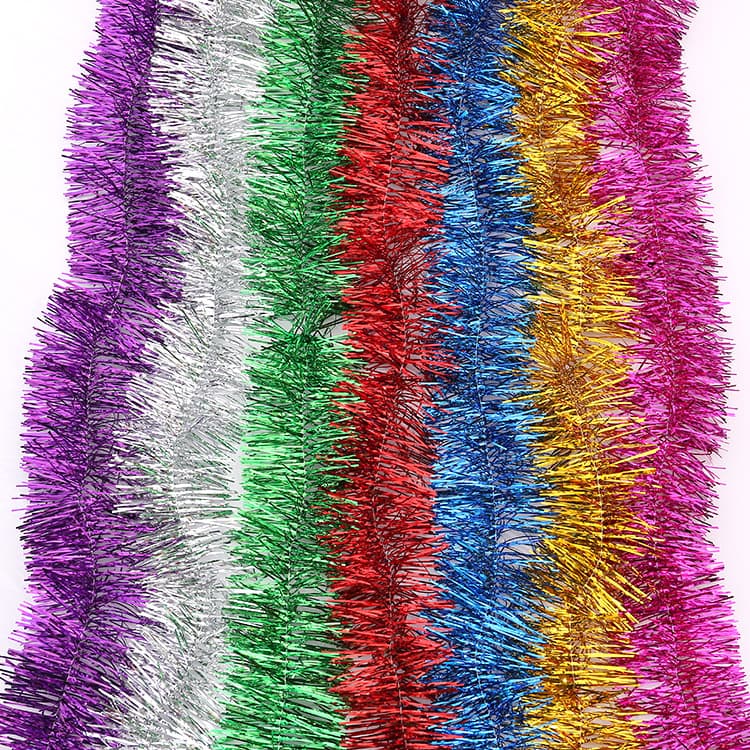 Wholesale 9cm Double-Layer 2m Long Dense Flocked Strips for Christmas and Festive Decorations with Madder Red Streamers