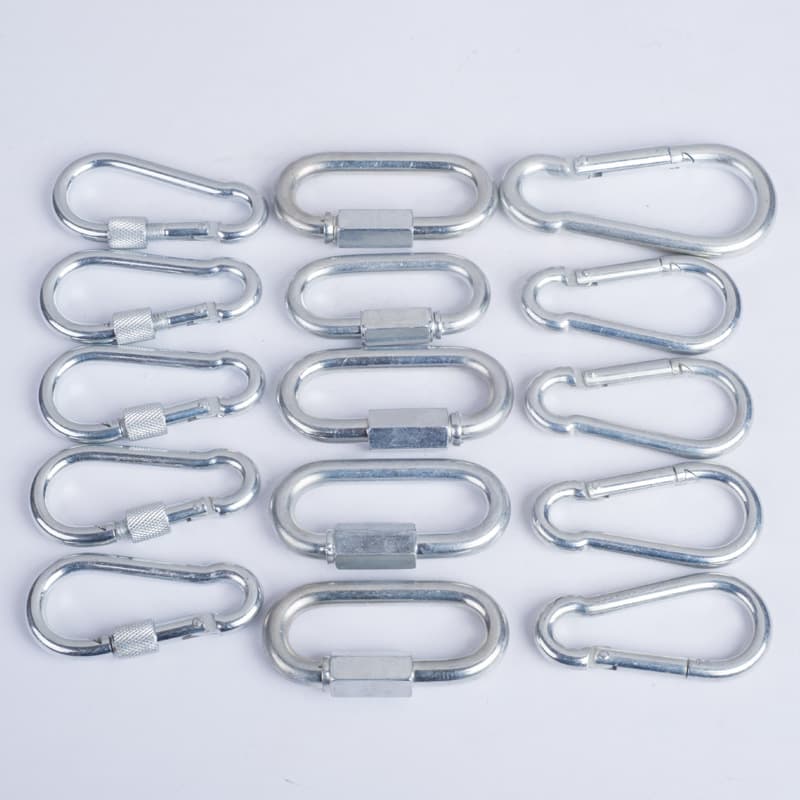 Galvanized spring lock safety buckle outdoor carabiner gourd-shaped safety buckle dog leash keychain quick connect ring