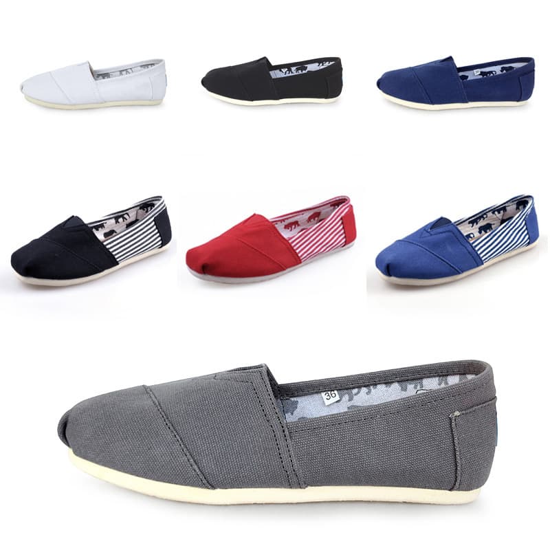 Unisex Flat Canvas Shoes Mary Shoes Casual Slip-On Tom Thomas Pure Color Canvas Shoes Leisure Shoes for Men And Women