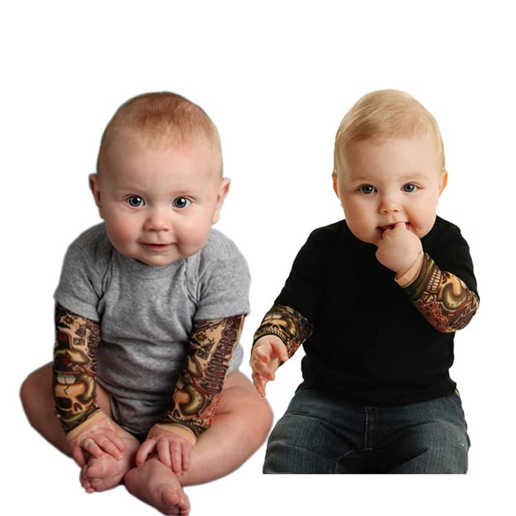 Ebay AliExpress INS Children's Clothing Baby Spring and Autumn Long Sleeve Tattoo Print Cotton Bodysuit Romper