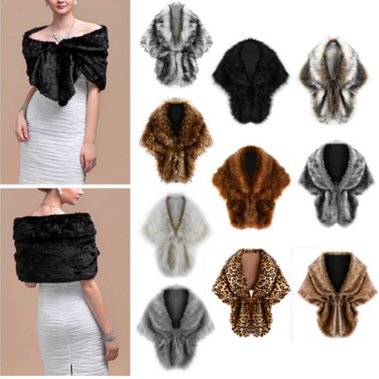 European and American cross-border faux fur winter pashmina shawl fox fur rabbit fur cape