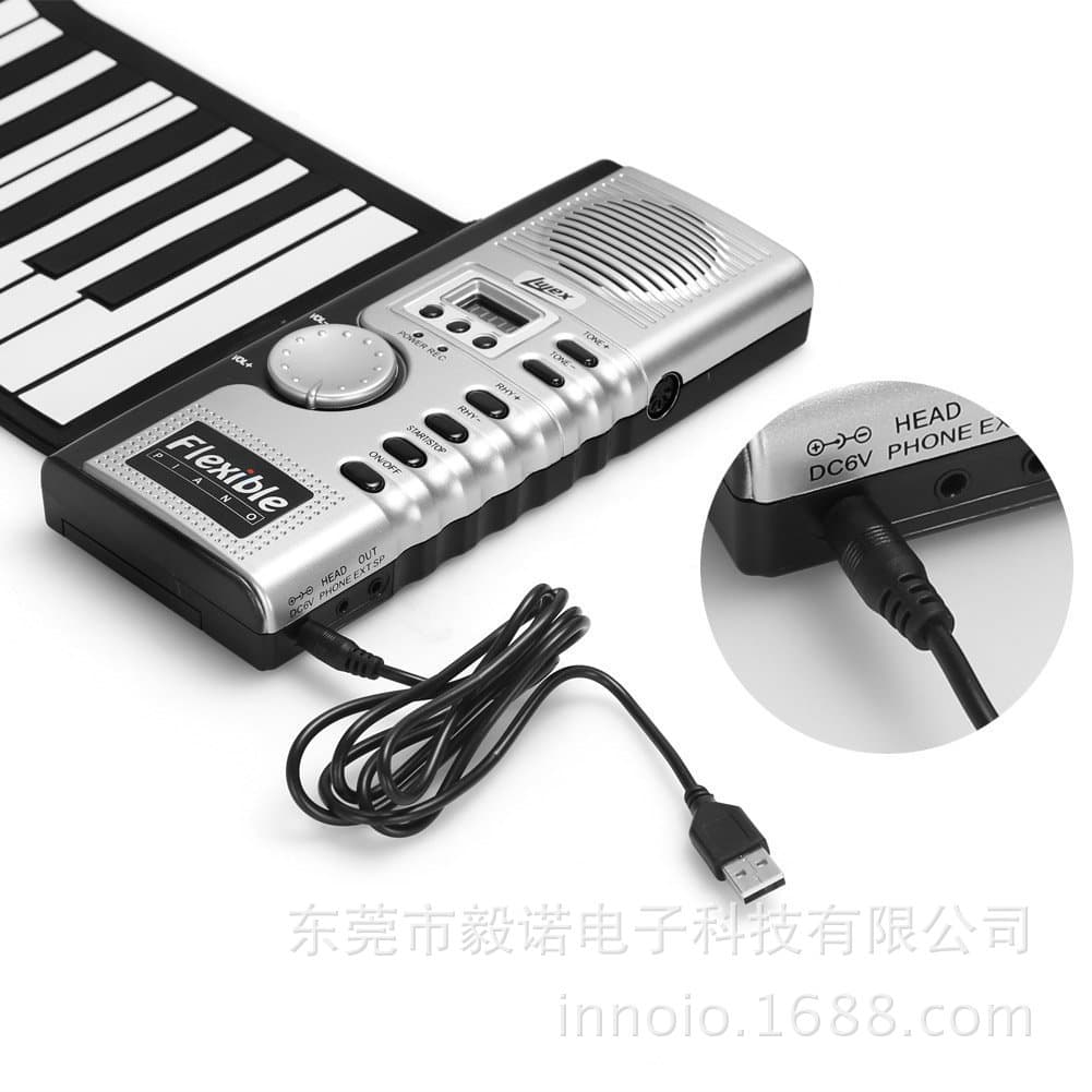 61-Key Roll-Up Piano with Speaker, Silicone Electronic Keyboard for Kids and Adults, Beginner Piano, Drop Shipping for Cross-Border