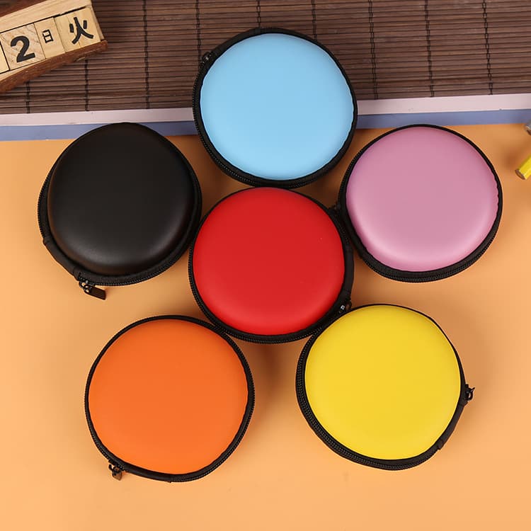 Simple solid color candy color cute coin coin purse mini key coin purse headphone data cable storage bag