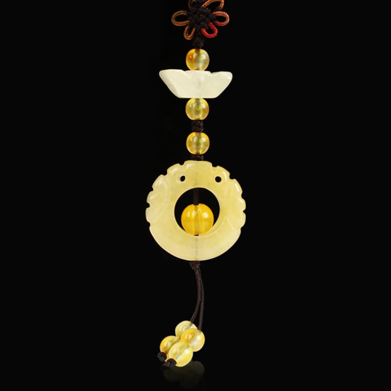 Jade Pendant Yellow Jade Wood Comb Accessories Pendant, Peace Buckle Horn Comb Pendant Jade Craftsmanship Jade Pendants