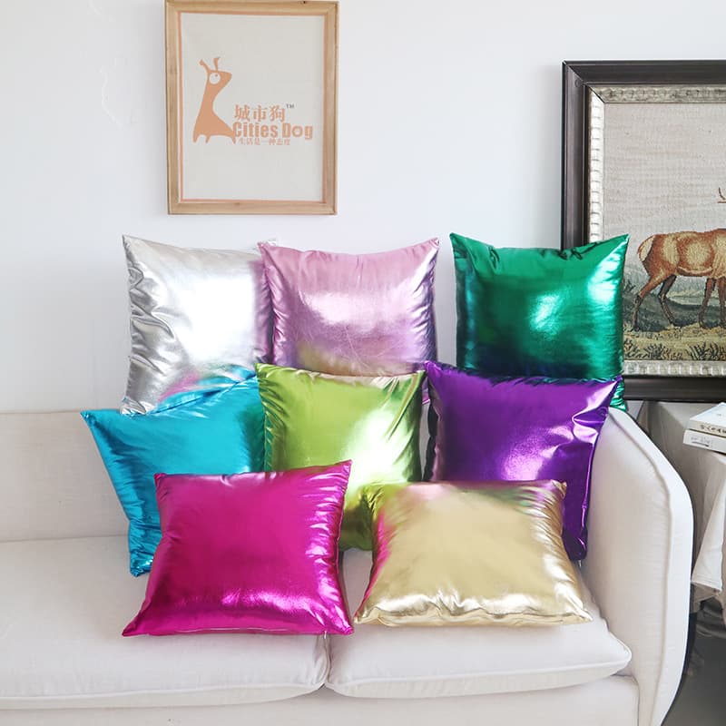 New hot stamping pillow imitation PU leather pillow case simple home sofa monochrome pillow car cushion spot wholesale