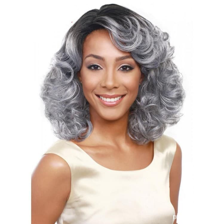 Foreign Trade Old Wig Women's Short Curly Hair, Popular Hairstyle Loved in Europe and America, Rose Net High-Temperature Silk Old Wig