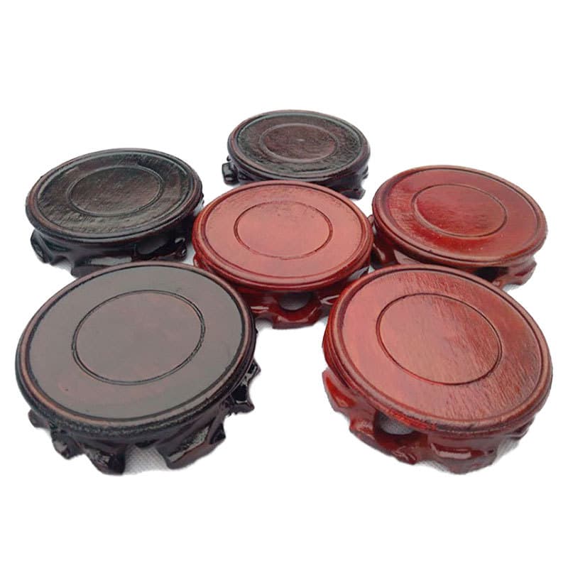 Root Carving Solid Wood Base - Round Aquarium/Vase/Planter/Jade Display Stand for Teapot & Curios