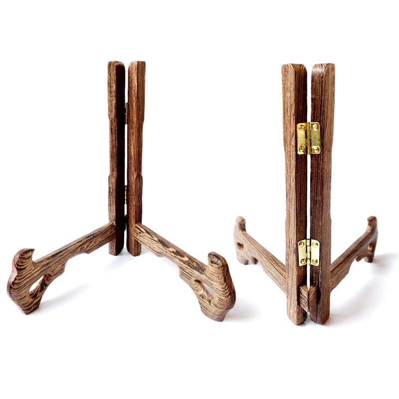 African Wenge Wood Ceramic Plate Stand, Bowl Holder, Seven Sons Tea Cake Stand, Wooden Pu-erh Tea Shelf Display Holder