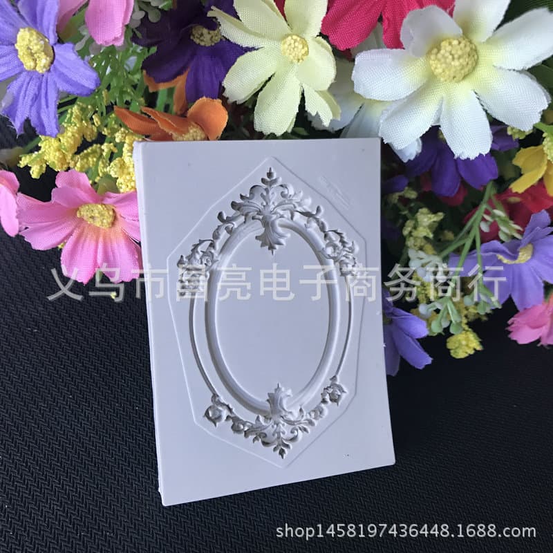Baking Tool Fondant Cake Decorating Silicone Mold Chocolate Lace Vintage Hollow Frame Mirror Frame Mold