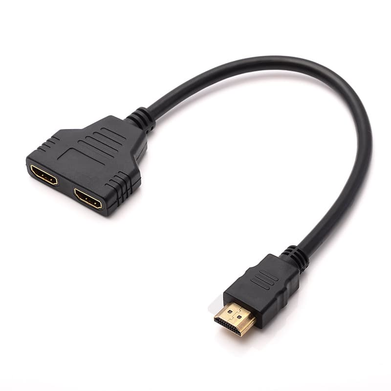 One-in-two-out HDMI 1080p Splitter High Definition Conversion Cable Adapter 3D 1.4 Version Digital Computer Accessories