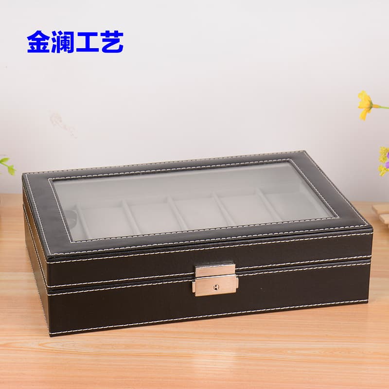 12-piece watch box, PU leather watch packaging box, jewelry display box, wholesale gift box