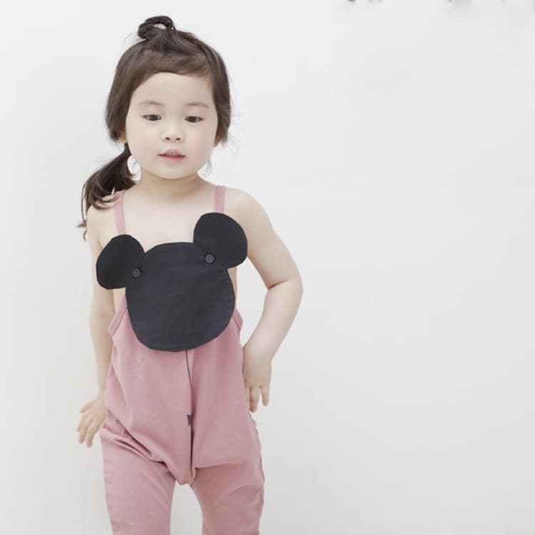 Comfortable Cartoon Striped Romper Pants for Kids Summer Collection Adjustable Straps Soft Cotton Princess Style mid Waist