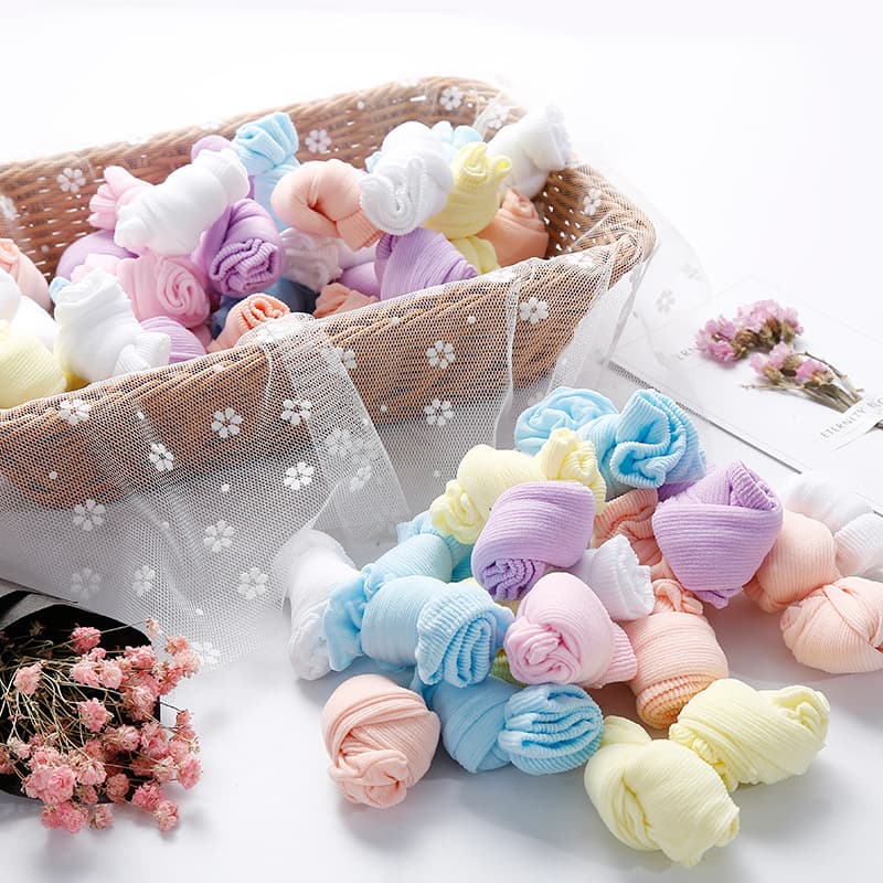 Children's spring and summer candy color short pantyhose amusement park one-time socks factory direct sales