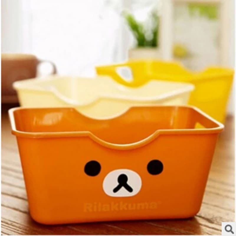 Cute Cartoon Rilakkuma Rectangular Desktop Storage Box Organizer 24G
