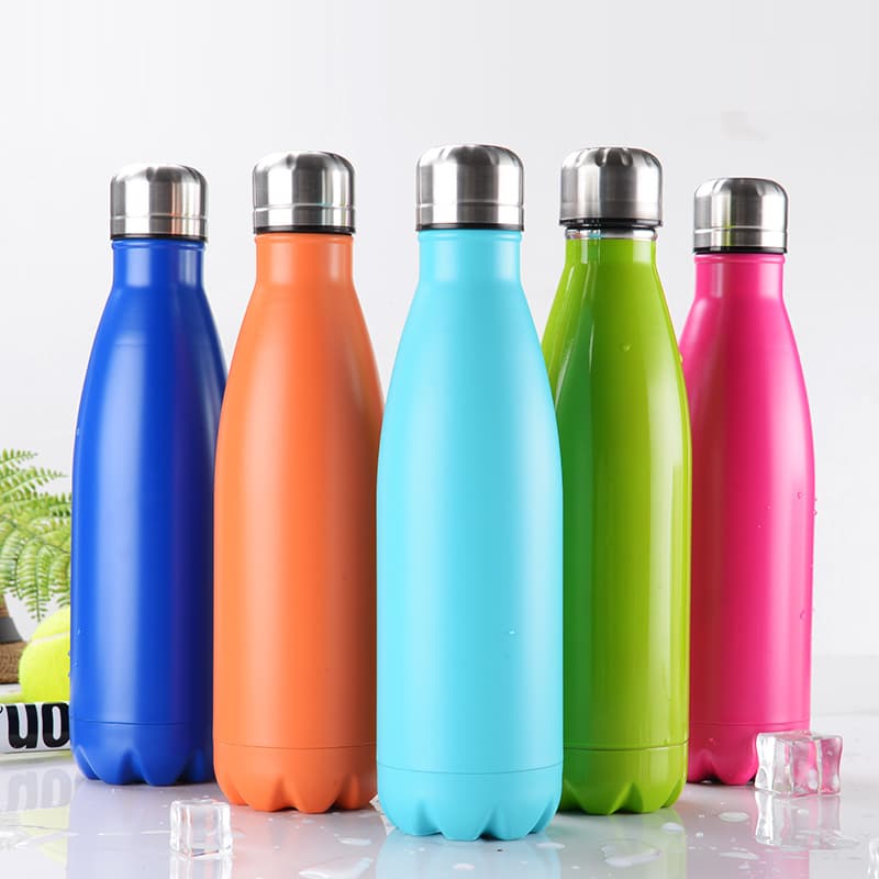 Stainless steel thermos cup Coke bottle water cup outdoor sports water bottle Coke bottle gift wholesale custom lettering