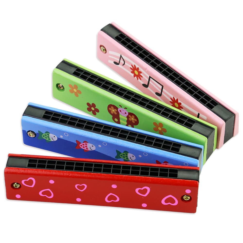 Children's Harmonica Creative Kindergarten Teaching Aid, Elementary School Beginner Wind Instrument, Wooden Harmonica Educational Toy