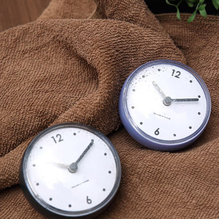 Factory Direct Amazon Supply Korean Suction Cup Clock, Waterproof Bathroom/Kitchen Suction Wall Clock