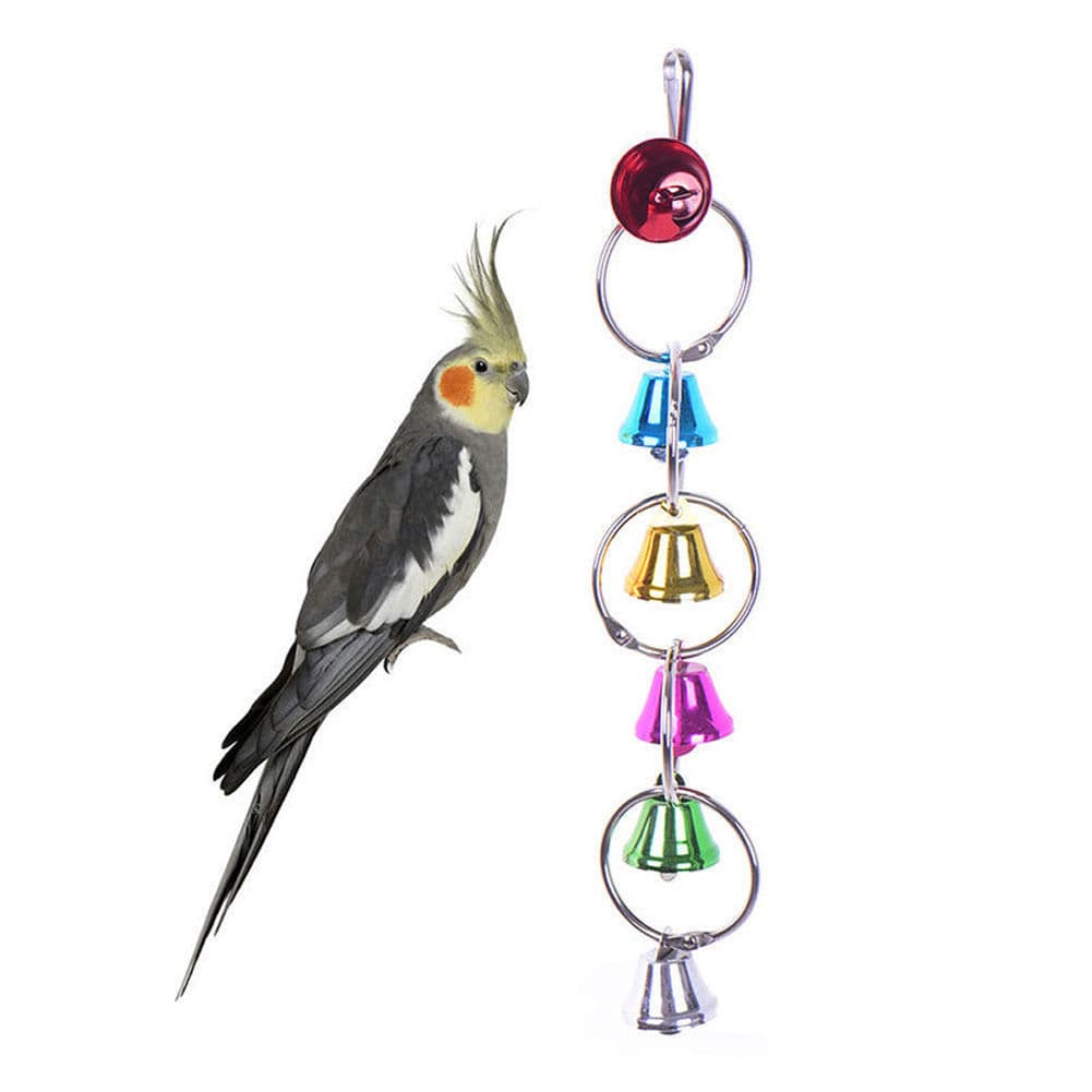 Parrot Colorful Bell String Chew Toy Cage Ring Amazon Pet Durable Sound Bird Cage Cockatiel