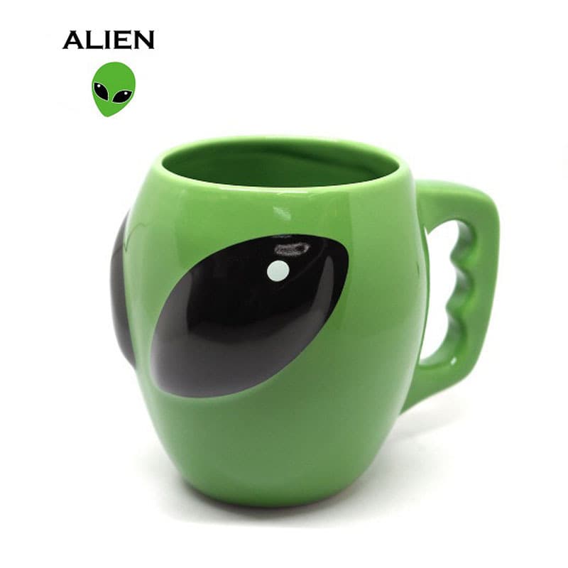 Ceramic 3D Alien Mug, Creative Cartoon Green Mug, Birthday Gift