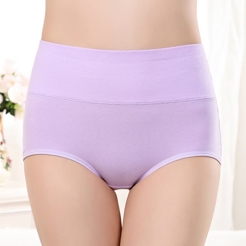 Plus Size High-Waist Cotton Panties for Women Postpartum Tummy Control Ladies Underwear Cross-Border Butt-Lifting High-Waist Panties