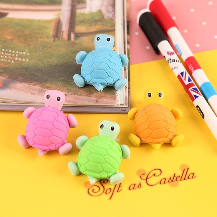 Creative Cartoon Eraser Little Turtle Eraser Elementary School Supplies Children's Cute Creative Eraser