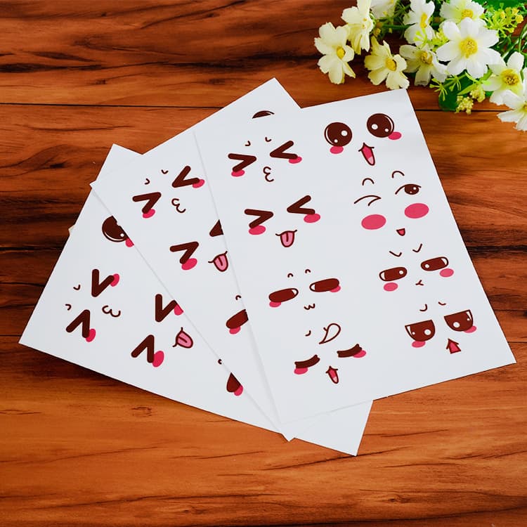 Color Printing Sticker Cartoon PVC Expression Sticker Transparent Sticker Custom (Spot)