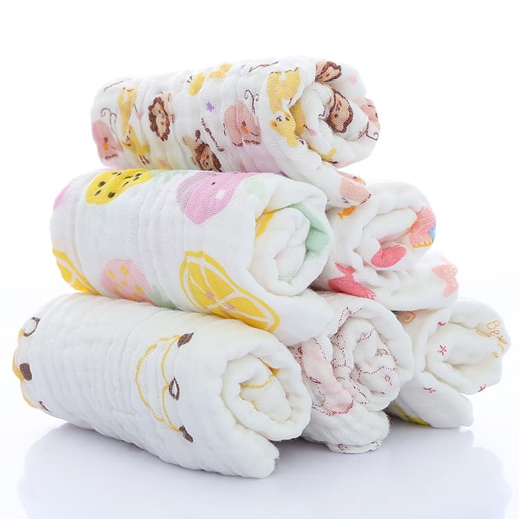 2018 New Style 100% Cotton 6-Layer Gauze Towels for Children, 25/50 cm Baby Face Cloths