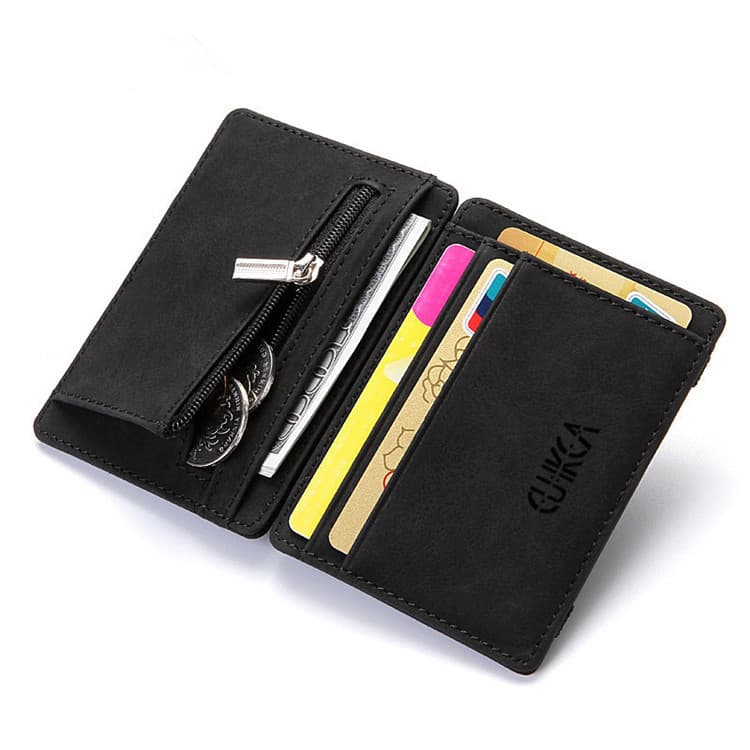 Creative Flip Cover Men's Wallet PU Card Holder Coin Purse Short Zipper Clutch Bag Leather Goods / Card Holder / Card Case