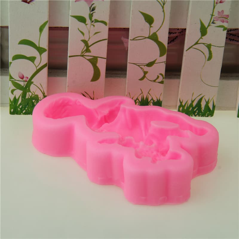 Baby Rabbit Baby Doll Little Boy Fondant Cake Silicone Mold DIY Chocolate Cake Baking Tool