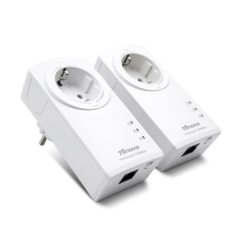 7INOVA·7 Flags 500M Powerline Passthrough PLC Direct-Connect Powerline Adapter